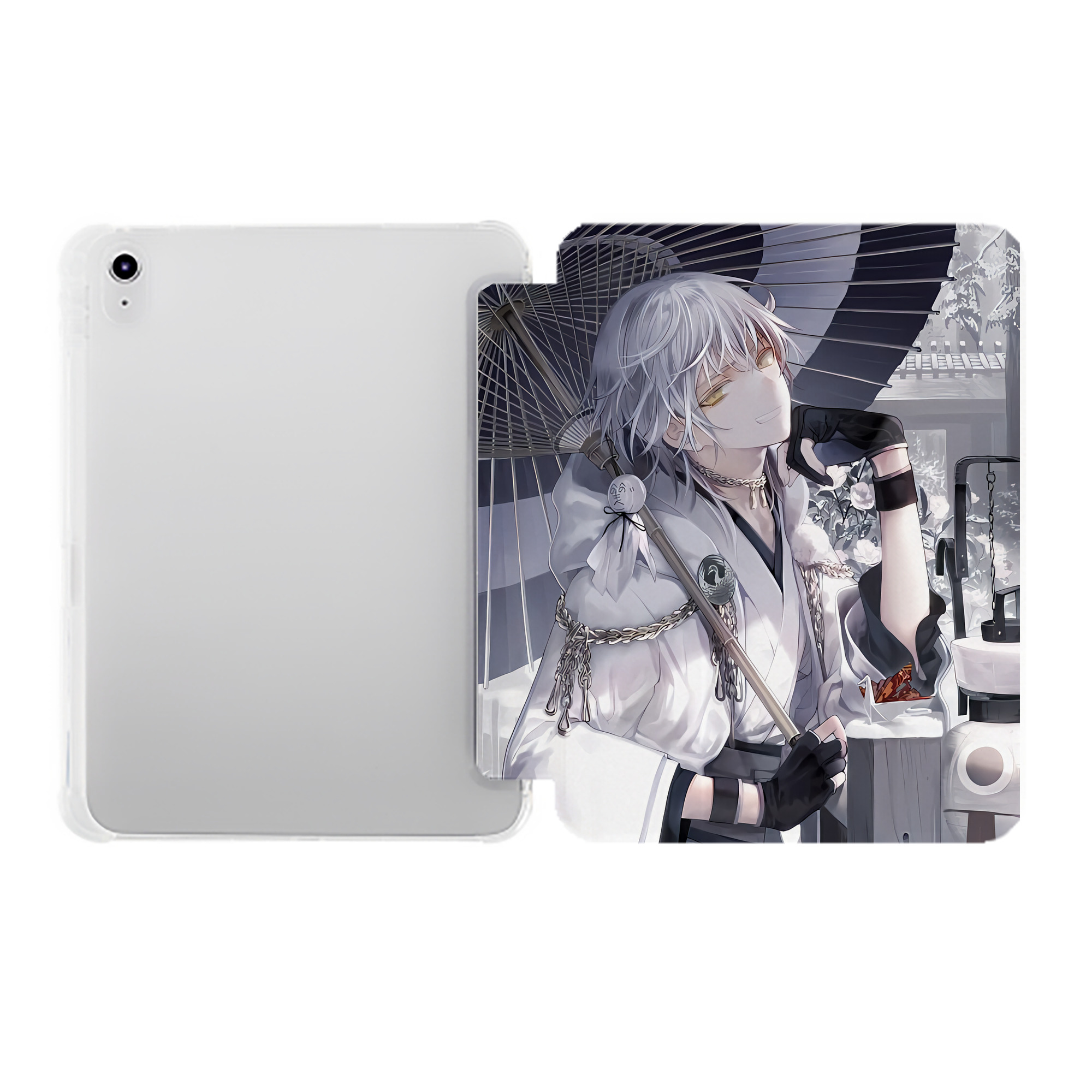 （画像用） 刀剣乱舞 Touken Ranbu IPad ケース ペン収納付き 三つ折りスタンド PUレザー×シリコン 対応機種9.5/10.5/10.9インチ